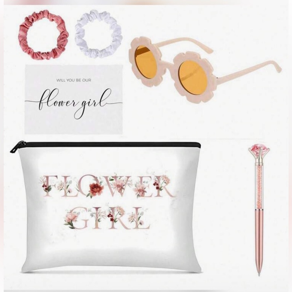 Floral White Pouch - Flower Girl